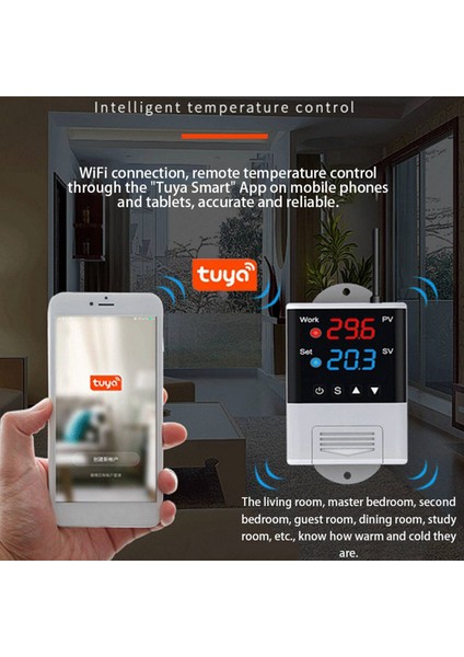 2x Kablosuz Wifi Sıcaklık Kontrol Cihazı Termostat AC110-220V DTC1201 Ntc Sensörü Dijital Ekran App Kontrolü (Yurt Dışından) indirimleri