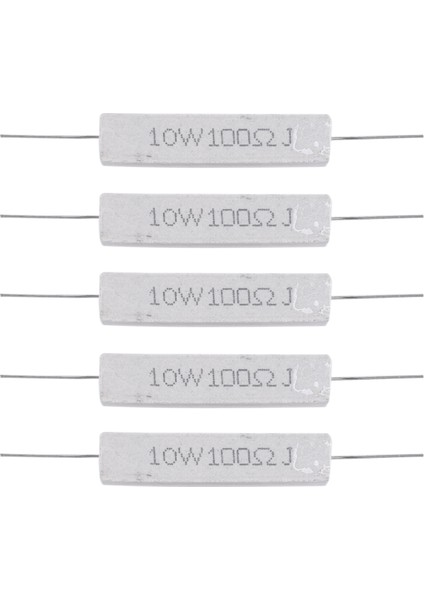 5 Adet 10W Watt 100 Ohm %5 Eksenel Telli Çimento Dirençler (Yurt Dışından)