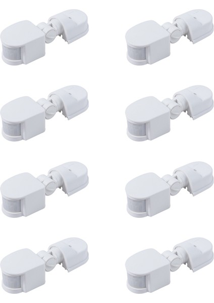 8x Kızılötesi Hareket Sensörü AC110V-240V Çoklu Senaryolar Için Pır Vücut Hareket Sensörleri Için Ayarlanabilir Sensör Anahtarı (Beyaz) (Yurt Dışından)