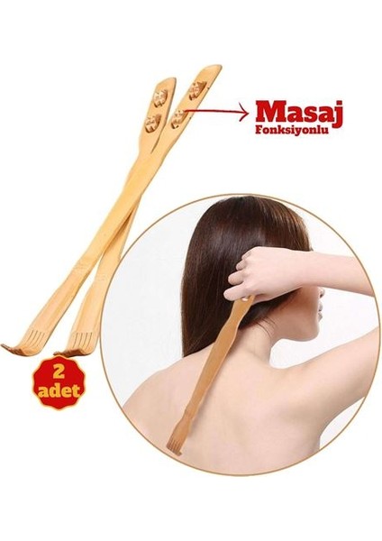 Modacar Masajlı Ahşap Hanımeli Sırt Kaşıma Aparatı