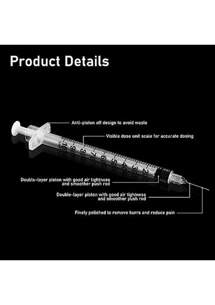 30G 0,5 Inç Iğneli 1ml/cc Şırınga - Turuncu Şırınga (30G-13MM-100PACK) (Yurt Dışından) fiyatları