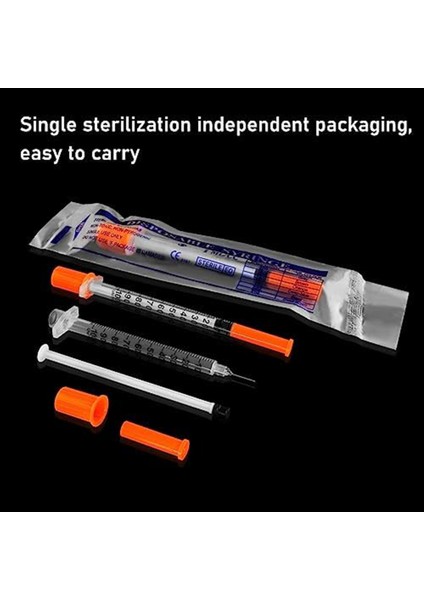 30G 0,5 Inç Iğneli 1ml/cc Şırınga - Turuncu Şırınga (30G-13MM-100PACK) (Yurt Dışından) indirimleri