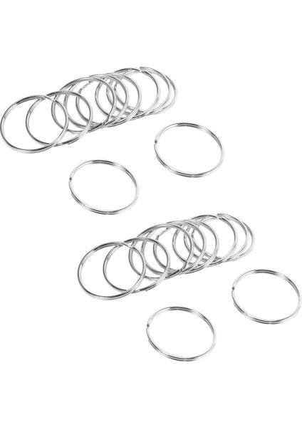 20X Kalite 50MM Anahtarlık Bölünmüş Yüzük Seti Ağır Hizmet Tipi Nikel Anahtar Döngü Yaylı Çember (Yurt Dışından)