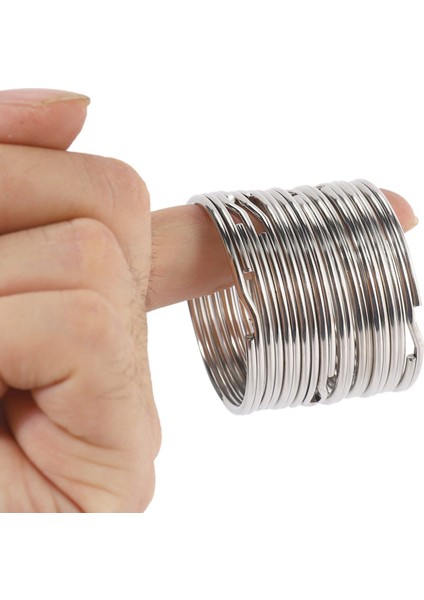 20X Kalite 50MM Anahtarlık Bölünmüş Yüzük Seti Ağır Hizmet Tipi Nikel Anahtar Döngü Yaylı Çember (Yurt Dışından)