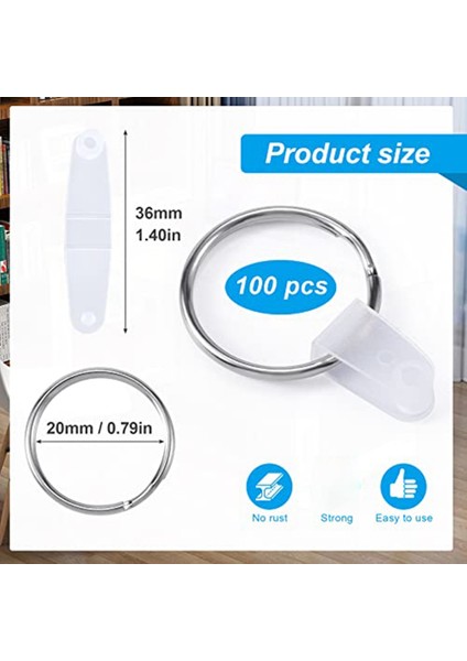 El Sanatları Için 100 Takım Anahtarlık Yüzükler, Yuvarlak Bölünmüş Anahtarlıklar, Geçmeli Sekmeli Metal Anahtarlık Konektörü, Boşluklar Anahtarlıklar (Yurt Dışından) indirimleri