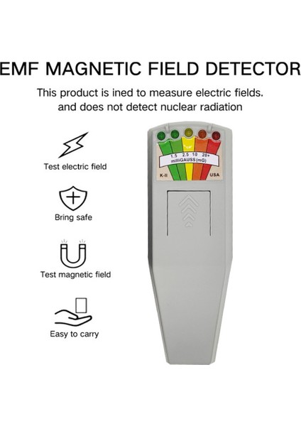 K2 Dijital Elektromanyetik Alan Radyasyon Test Cihazı Kişisel Güvenlik Için Elde Taşınabilir 5 LED Gauss Emf Metre (Yurt Dışından)