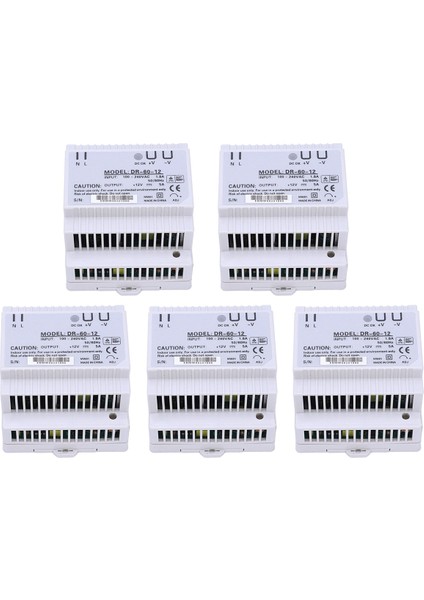 5x Din Raylı Güç Kaynağı 60W 12V Ac Dc Dönüştürücü -60-12 Güç Kaynağı 12V 60W (Yurt Dışından)