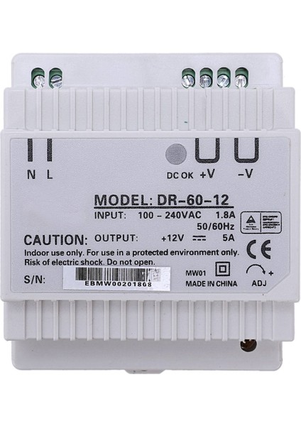 5x Din Raylı Güç Kaynağı 60W 12V Ac Dc Dönüştürücü -60-12 Güç Kaynağı 12V 60W (Yurt Dışından) fiyatları