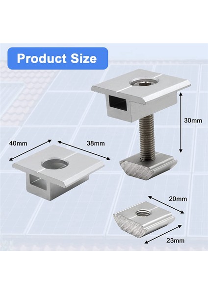 10'lu Güneş Paneli Braketi Paketi Cene Clip 30 mm (Yurt Dışından) fiyatları