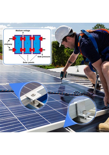 10'lu Güneş Paneli Braketi Paketi Cene Clip 30 mm (Yurt Dışından) indirimleri