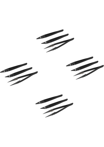 Siyah Seramik Cımbız Seti - Antistatik, Korozyon Önleyici, Antimanyetik, Yüksek Isıya Dayanıklı (12 Paket) (Yurt Dışından)