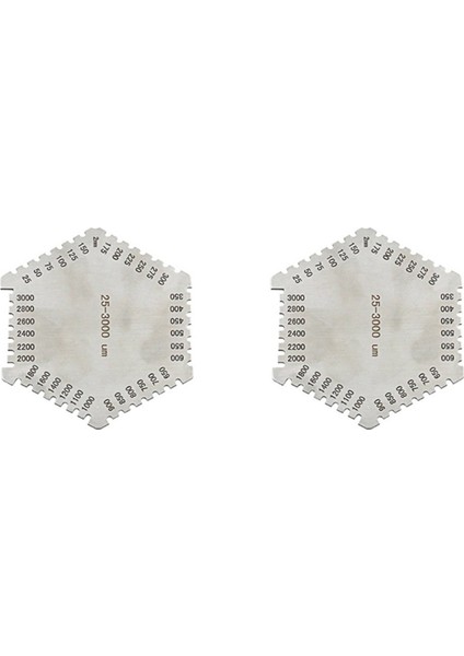 2x Yüksek Hassasiyetli Paslanmaz Çelik Altıgen Islak Film Tarak Enstrüman Paslanmaz Çelik Islak Diyafram Kalınlık Ölçer (Yurt Dışından)