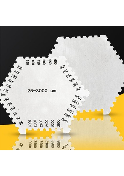 2x Yüksek Hassasiyetli Paslanmaz Çelik Altıgen Islak Film Tarak Enstrüman Paslanmaz Çelik Islak Diyafram Kalınlık Ölçer (Yurt Dışından) fırsatları