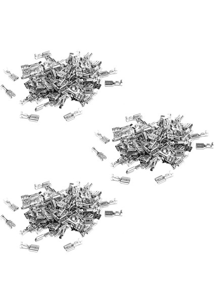 300X 6.3mm Yalıtımsız Dişi Maça Itmeli Sıkma Terminali 2.5mm² (Yurt Dışından)