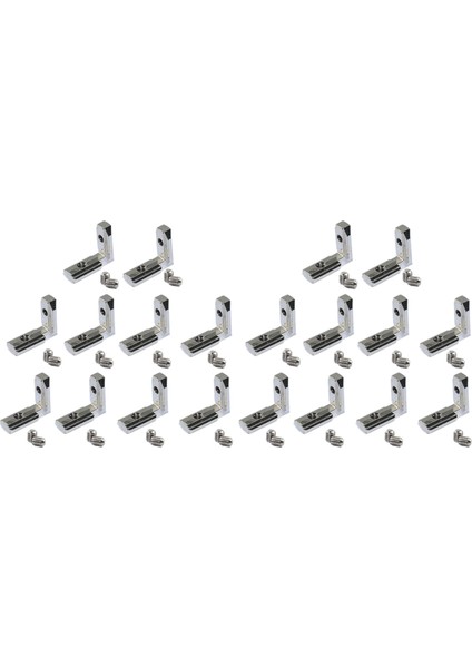 20 Adet T Yuvası L-Şekil Iç Iç Köşe Konektörü Yuvası 6mm Için (Yurt Dışından)