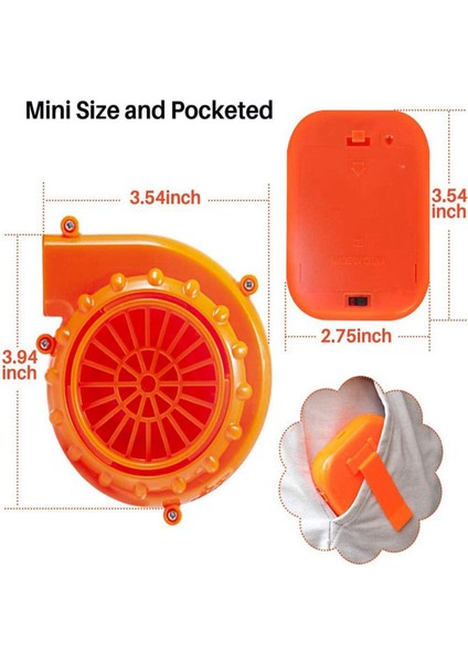 Dinozor Kostümü Veya Maskot Kafası Veya Diğer Şişme Oyun Kostüm Seti Için 5x Mini Üfleyici Fan, Turuncu (Yurt Dışından) indirimleri