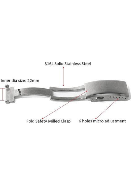 2x Saat Tokası Katlama Emniyet Öğütülmüş Toka Yedek Paslanmaz Çelik Kordonlu Saat Tokası, 22MM (Yurt Dışından) indirimleri