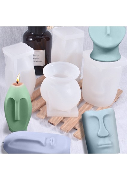 Mum Kalıbı, Mum Yapımı Için Soyut Stil Yüz Kalıbı, Sabun, El Yapımı Reçine Sanat El Sanatları, Retro Tarzı Dıy Kalıp (No. 3) (Yurt Dışından)