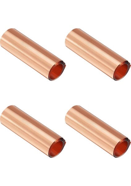 4x Bakır Sac Rulo, Metal Folyo Plaka 1000MM x 100MM x 0,01MM (Yurt Dışından)