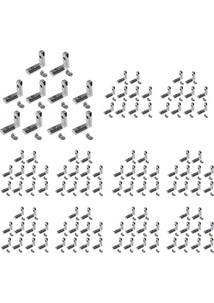 200 Adet T Yuvası L Şekli Iç Iç Köşe Konektörü Bağlantı Braketi Alüminyum Ekstrüzyon Profili Için 2020 Serisi Yuvası 6mm (Yurt Dışından)