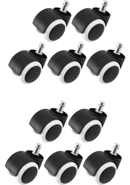 50MM Ofis Koltuğu Makaralı Tekerlekler - 5'li Set - Siyah&beyaz (Yurt Dışından)