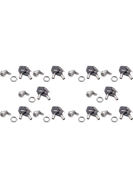 10X Dolap Kapı Çeyrek Dönüşlü Güvenlik Borulu Kam Kilidi W Tuşları (Yurt Dışından)