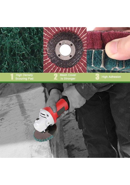 Açı Öğütücü Için 8pcs 4 Inç Kırmızı ve Yeşil Naylon Fiber Flap Disk Seti (Yurt Dışından) modelleri