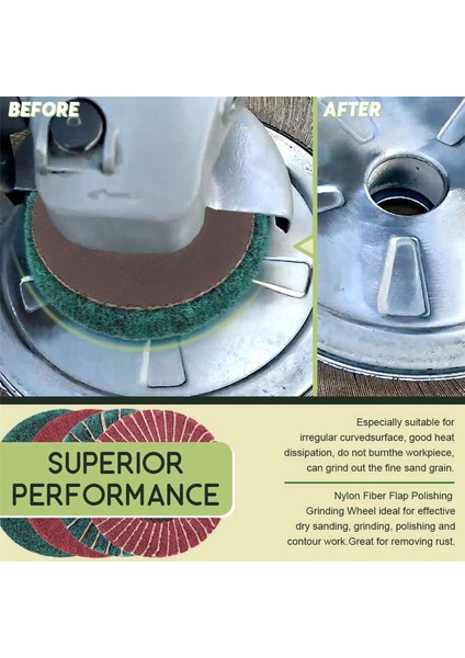 Açı Öğütücü Için 8pcs 4 Inç Kırmızı ve Yeşil Naylon Fiber Flap Disk Seti (Yurt Dışından) fırsatları