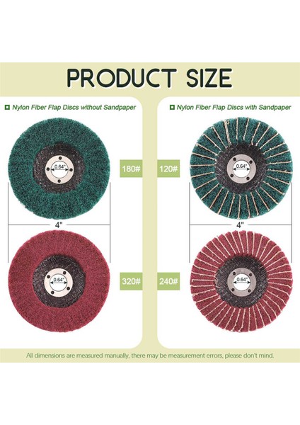 Açı Öğütücü Için 8pcs 4 Inç Kırmızı ve Yeşil Naylon Fiber Flap Disk Seti (Yurt Dışından) indirimleri