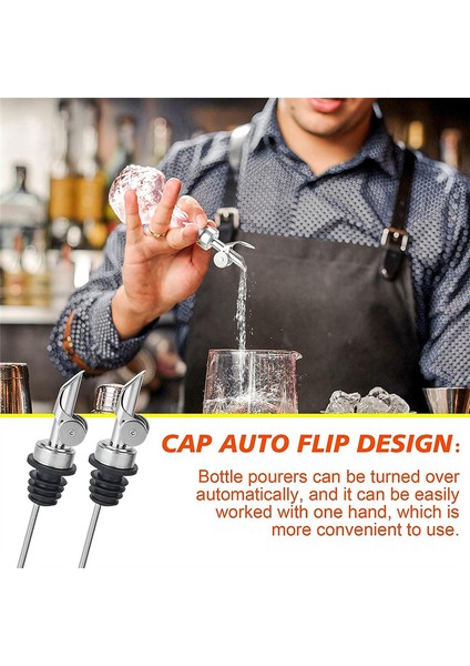 12PCS Paslanmaz Çelik Likör Şişesi Dökücüler, Otomatik Çevirme, Gümüş (Yurt Dışından) fırsatları