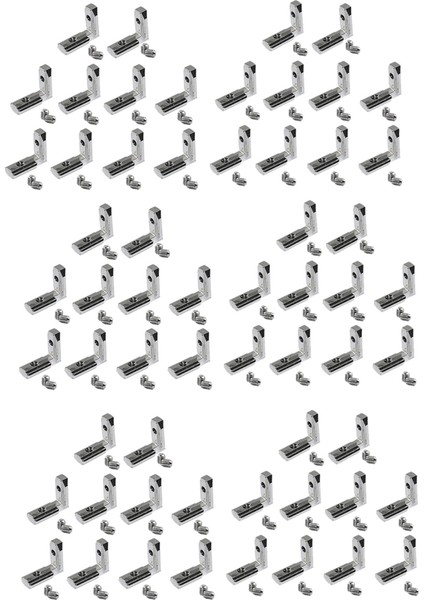 120 Adet T Yuvası L Şeklinde Iç Iç Köşe Konektörü Bağlantı Braketi Alüminyum Ekstrüzyon Profili Için 2020 Serisi Yuvası 6mm (Yurt Dışından)