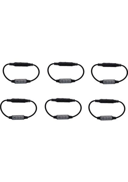 6x Düşük Profilli Hat Içi Kontrol Cihazı Mini 3 Anahtar LED Şerit Işığı Için Dimmer Anahtarı Siyah (Yurt Dışından)