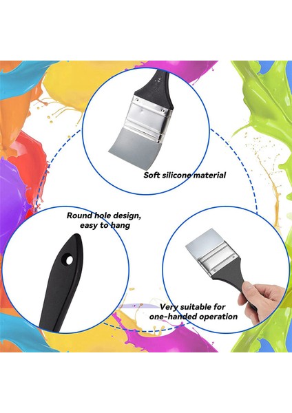 8 Adet Silikon Boya Fırçası Seti Renk Şekillendirici Silikon Fırça Reçine Boya Fırçası Için, 1 1.5 2 2.5 Inç Geniş (Yurt Dışından) modelleri