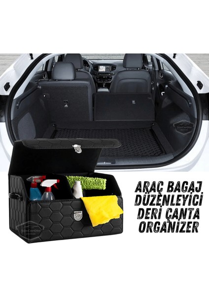 Araç Bagaj Düzenleyici Deri Çanta Organizer Deri Araba Çantası Oto Içi Eşya Aksesuarları Düzenleme Otomobil Aksesuar Malzeme Siyah Dikişli Kapitone