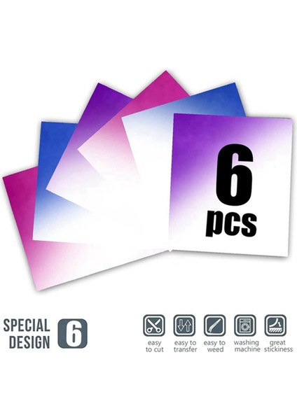 Uv Renk Değiştiren Puf Vinil Isı Transferi 3D Köpüklü Isı Transferi Vinil - 6 Sayfa Renk Değiştiren Puf Vinil 12X10 Inç,многоцелевой Пакет (Yurt Dışından) fırsatları