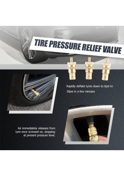 5 Adet Offroad Pirinç Lastik Havalandırma Makinesi S Kiti Otomatik 6-30PSI Lastik Lastik Basıncı Tahliye Vanası Deflatörler Hava Alma Vanası (Yurt Dışından)