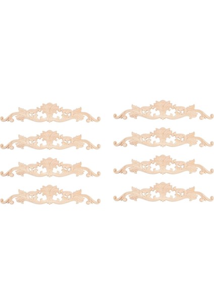 8 Adet Ahşap Oyma Onlay Aplikler Ahşap Oyma Çıkartması Boyasız Mobilya Dekorasyon Ev Kapı Dolabı Dekorasyon (Yurt Dışından)