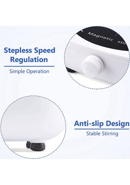 3x Manyetik Karıştırıcı Mini Laboratuvar Karıştırıcı Taşınabilir Karıştırıcı Plakası Karıştırma Çubuğu ile 2l 4000RPM Laboratuvar Için Ab Tak (Yurt Dışından) modelleri