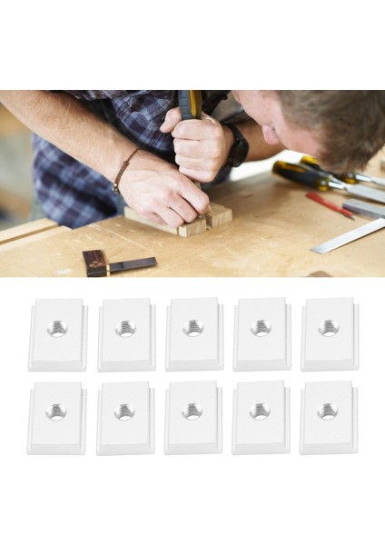 M8 T-Track Slider Sürgülü Somun Alüminyum Alaşımlı T Yuvası Somun Ağaç Işleme Aleti Jigs Vida Yuvası Bağlantı Elemanı 10 Adet (Yurt Dışından)