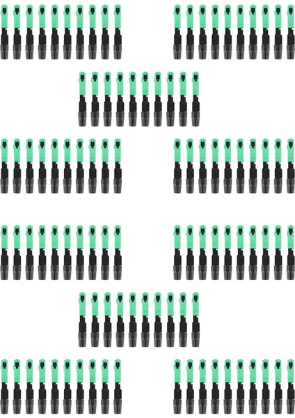 100 Adet Sc/fiber Optik Konektör Gömülü Tek Modlu Bileşen Fiber Optik Hızlı Bağlantı-Siyah + Yeşil (Yurt Dışından)