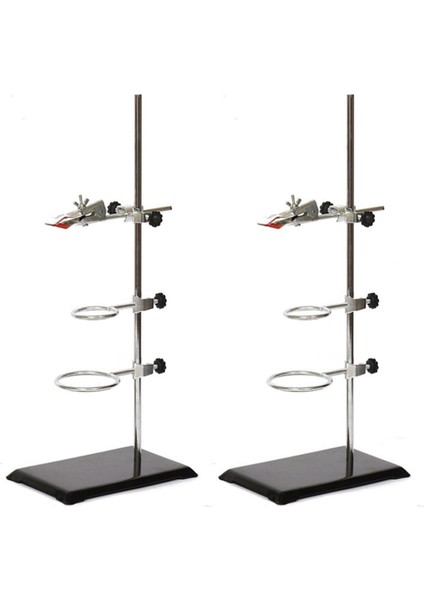 2x Laboratuvar Sınıfı Metal Donanım Destek Standı, 4 Imbik Halkalı Astarlı Büret Kelepçesi (2 Inç, 3 Inç Çap) (Yurt Dışından)