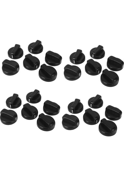 24 Pcs Mutfak Siyah Plastik Gaz Sobası Ocak Kontrol Düğmeleri (Yurt Dışından)