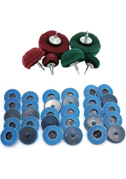 1 Takım 50MM 2 Inç Kesme Diski Zımpara Diski Rolor Rulo Kilit Için Aşındırıcı Aletler ve 6 Adet Monte Kubbe Zımpara Paspas Pedi Metal Ahşap Için Naylon Fiber Parlatma Tekerleği 180 320 Grit (Yurt Dışından)