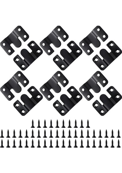 12 Adet Siyah Montaj Braketi Kilitleme Asılı Toka Z Klipler Başlık Duvar Montaj Braketleri 48 Adet Vida ile (Yurt Dışından)