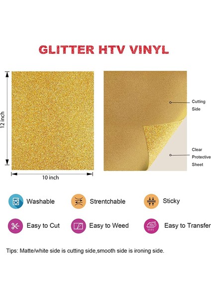 Glitter Isı Transferi Vinil, 26 Yaprak 12X10 Inç Htv Vinil, Dıy T-Shirt Için Vinil Paketi Üzerinde Demir, Isı Basın Vinil (Yurt Dışından) indirimleri