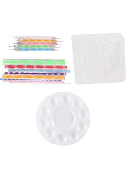 Mandala Süsleyen Şablon Araçları Kaya Boyama Seti Top Kalemi Süsleyen Aletler Şablon, Boya Tepsisi (17 Paket) Içerir (Yurt Dışından)