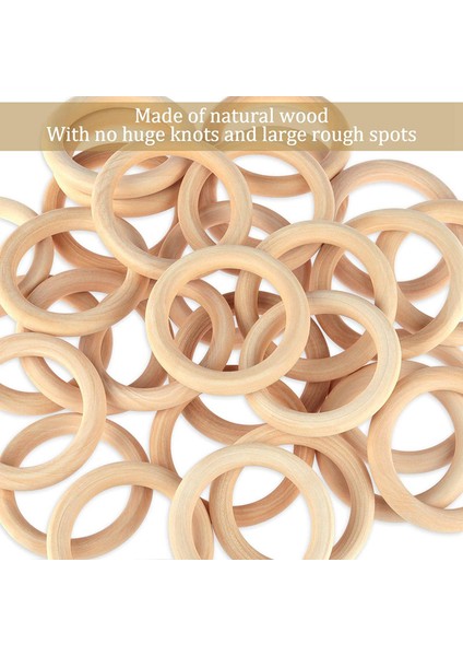 60 Adet 70MM Ahşap Yüzükler, Dıy El Sanatları Için Ahşap Halka Ahşap Daireler, Makrome Bitki Askı, Süsler ve Takı Yapımı (Yurt Dışından) fırsatları