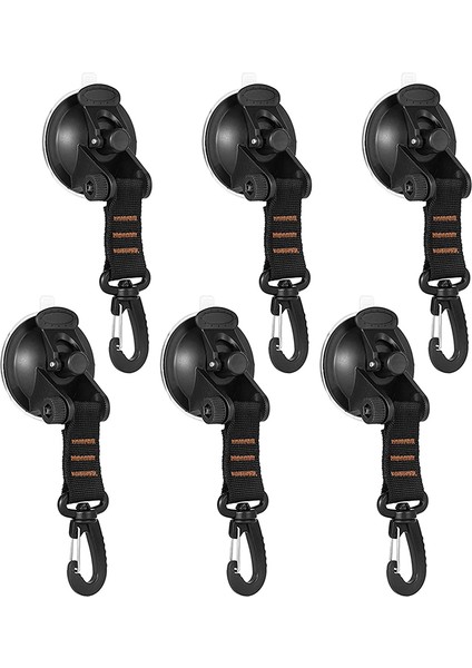 6 Adet Ağır Vantuzlu Çapa Sabitleme Kancası ile Çadır Sabitleme Kancası Araba Yan Tente Tekne Kamp Muşamba Turuncu (Yurt Dışından)