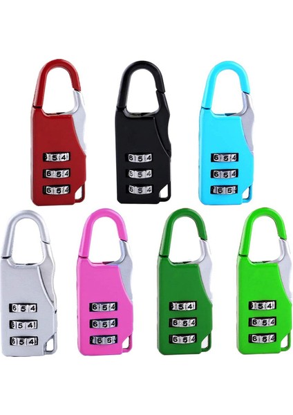 7 Adet Mini Bagaj Asma Kilitler 3 Haneli Şifreli Kilit Yurt Spor Salonu Dolapları Soyunma Çekmece Çile Seyahat Bavul (Yurt Dışından)