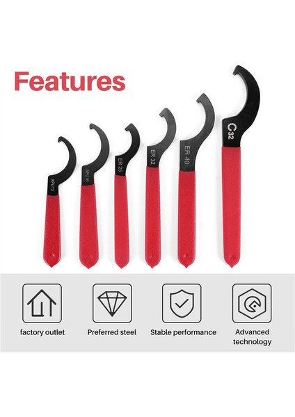 6 Parça Ingiliz Anahtarı Seti Ayarlanabilir Coilover Anahtarı Somun Anahtarları Kanca Anahtarları Aletler Coilover Anahtarı Çelik Anahtar (Yurt Dışından)